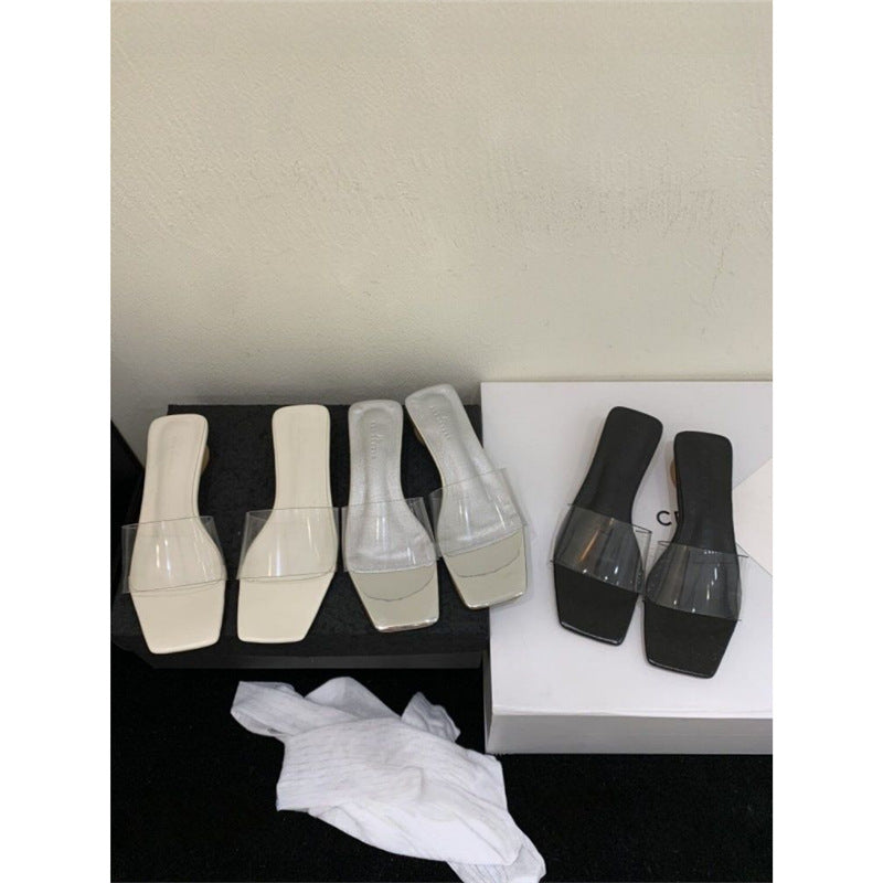 Damen stilvolle transparente Slippers R&B