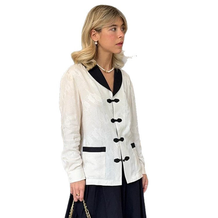 Damen Leichte Blazerjacke mit dekorativen Knöpfen und eleganten Taschen R&B