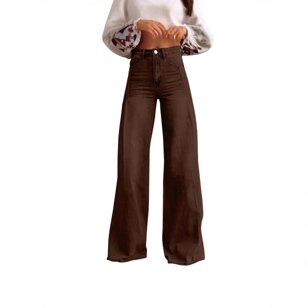 Damen Weite High-Waist Jeans im Urbanen Stil R&B