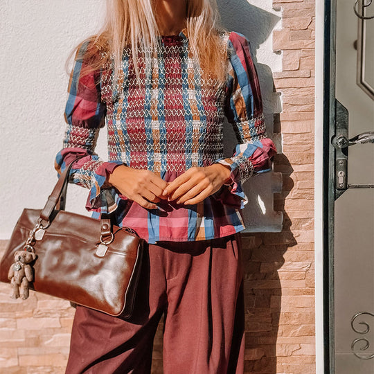 Damen modische Karottenhose mit hohem Bund und eleganten Falten R&B