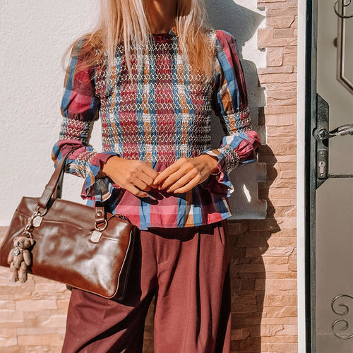 Damen modische Karottenhose mit hohem Bund und eleganten Falten R&B