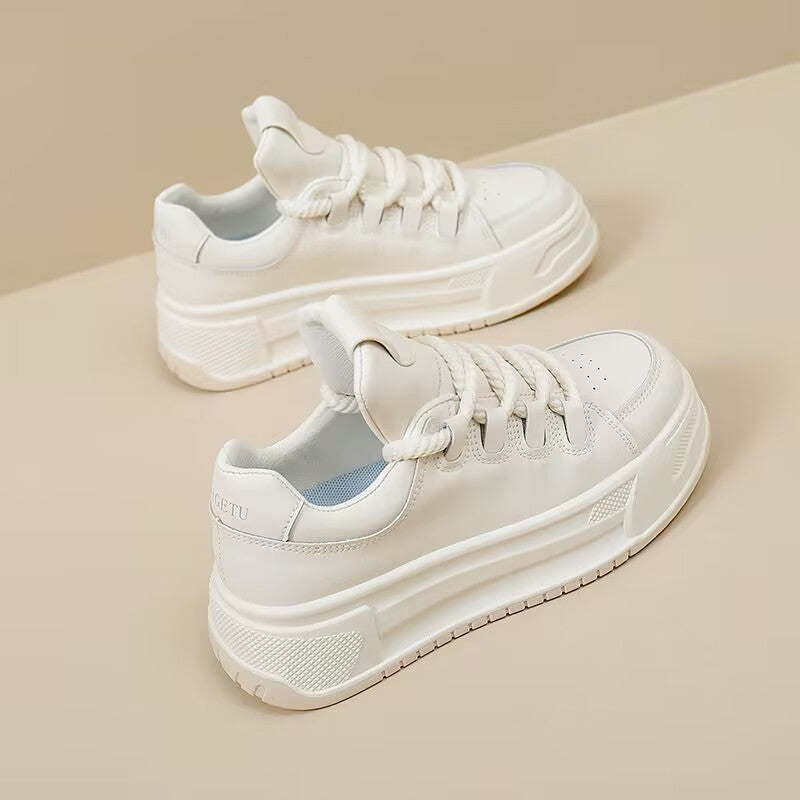 Damen modische Sneakers mit durchgehendem Plateau und elastischen Schnürsenkeln R&B