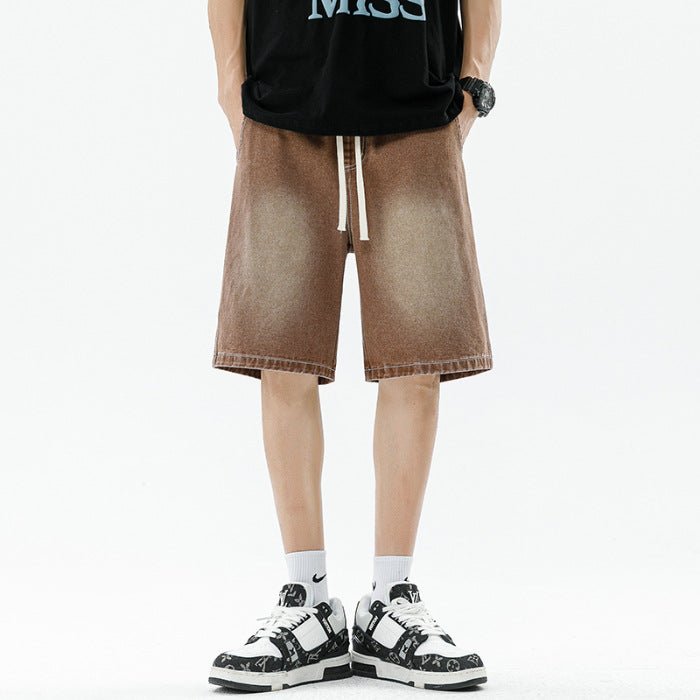 Herren Denim-Shorts mit lässigem Farbverlauf R&B