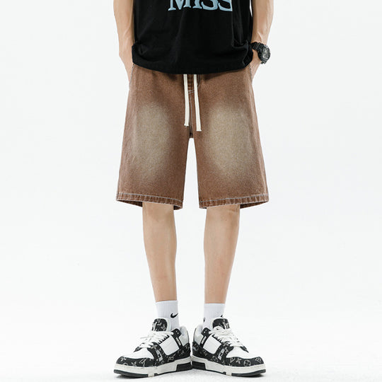 Herren Denim-Shorts mit lässigem Farbverlauf R&B