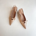 Damen Slingback-Pumps mit eleganter Schleifenverzierung und spitz zulaufendem Design