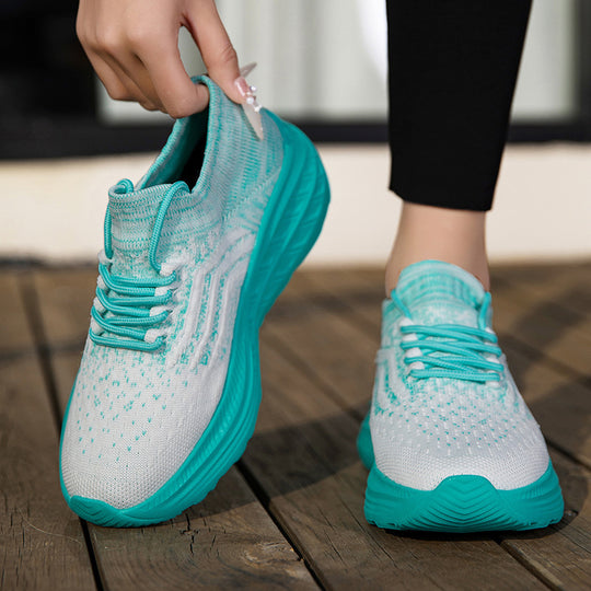 Damen Sportliche Laufschuhe mit atmungsaktivem Strick-Obermaterial und flexibler Sohle R&B