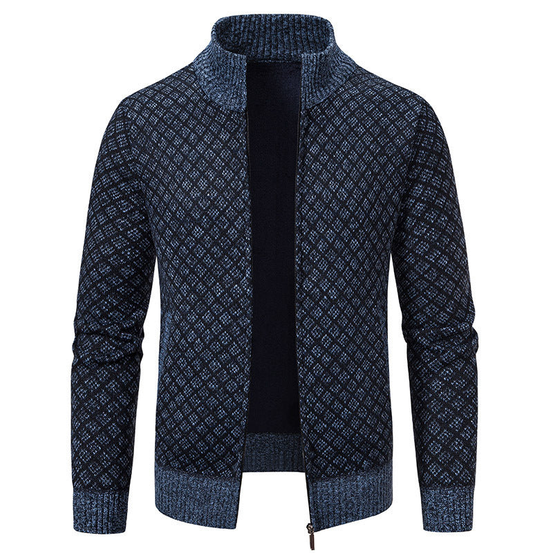 Damen elegante Strickjacke mit Stehkragen R&B