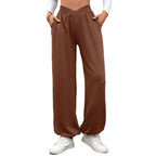 Damen bequeme Palazzo-Hose mit elastischem Bund und Seitentaschen R&B