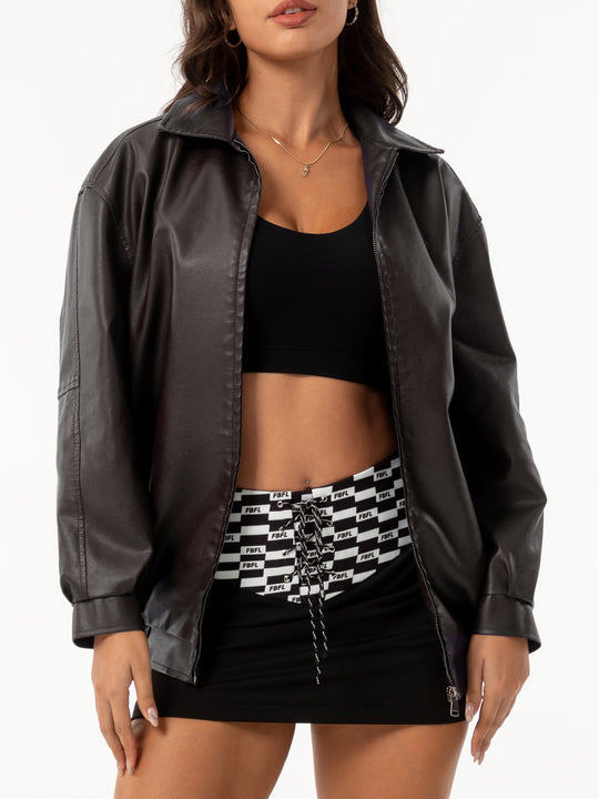 Damen lässige Satinjacke mit modernem Schnitt und praktischen Taschen R&B
