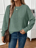 Damen legerer Strickpullover mit überschnittenen Schultern R&B
