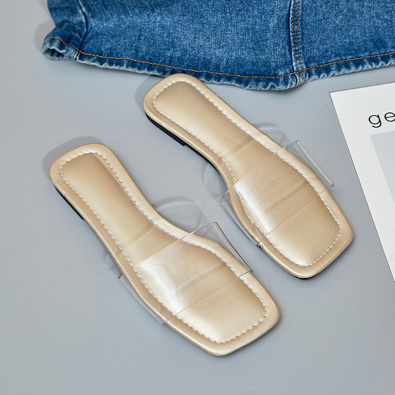 Damen transparente Slidesandalen mit elegantem, minimalistischem Design R&B