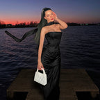 Damen Hochwertiges Abendkleid mit elegantem Cape R&B