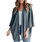 Damen lässiger Strickjacke im Waffelmuster R&B