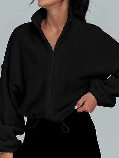 Damen Zip-Hoodie mit hohem Kragen und kontrastierenden Ärmeln R&B
