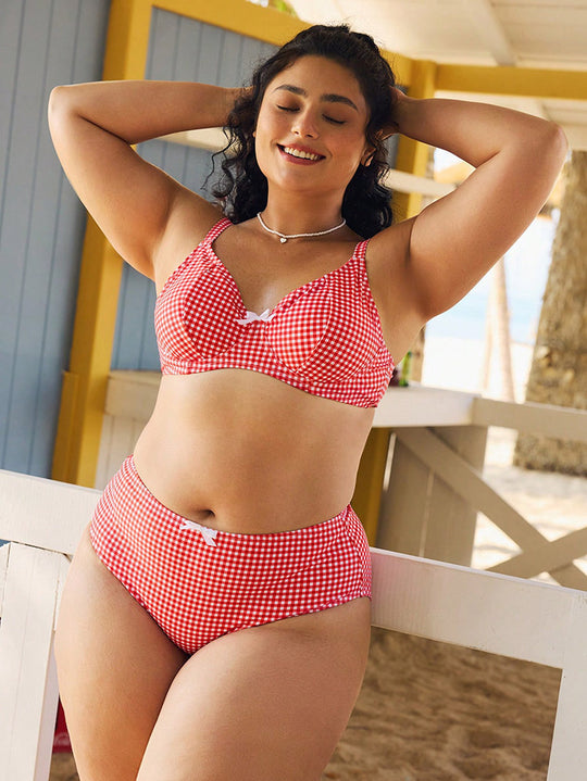 Damen Hochtaillierter Bikini mit gepolstertem Oberteil R&B