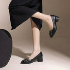 Damen elegante Ballerinas mit auffälligem Schnallen-Detail R&B