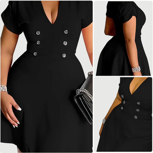 Damen Etuikleid mit doppelter Knopfleiste und femininer Silhouette R&B