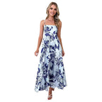 Damen Maxikleid mit fließendem Schnitt und modernem grafischem Muster R&B