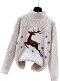 Damen Kuscheliger Rollkragenpullover mit festlichem Rentierdesign R&B