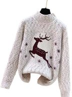 Damen Kuscheliger Rollkragenpullover mit festlichem Rentierdesign R&B