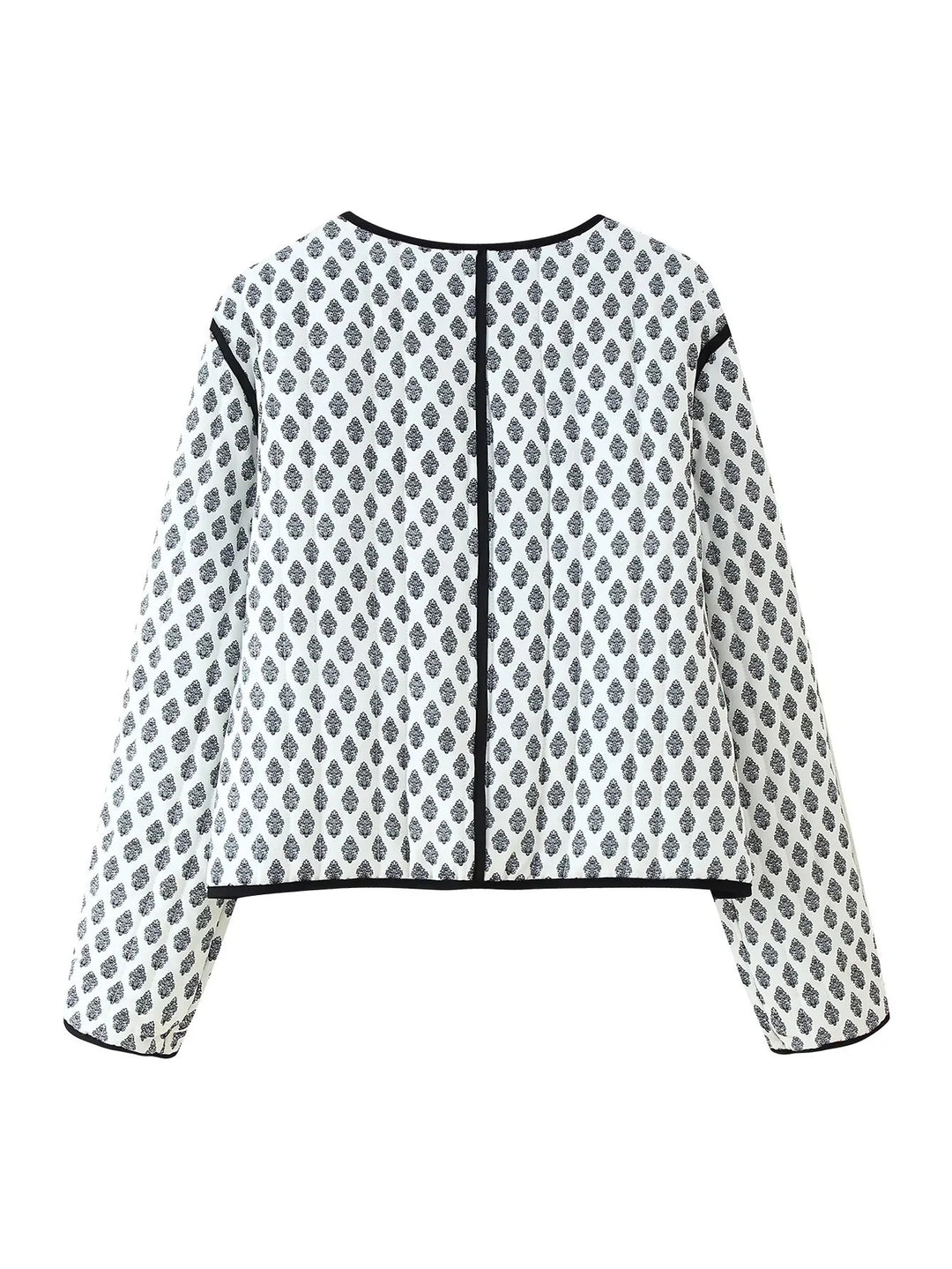 Damen modische kurz geschnittene Jacke mit kontrastierenden Paspeln und praktischen Taschen R&B