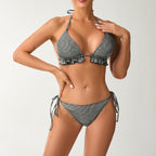 Damen Triangel-Bikini mit verspielten Rüschendetails R&B