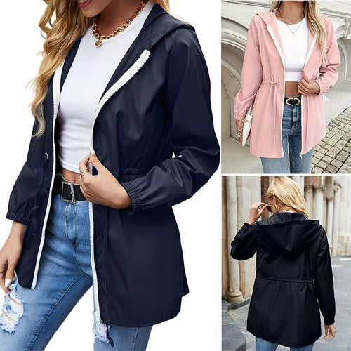 Damen leichte Übergangsjacke mit verstellbarem Tunnelzug R&B