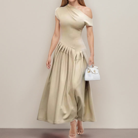 Damen Elegantes Maxikleid mit Plissee-Details R&B