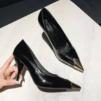 Damen elegante spitze Pumps mit metallic Akzenten R&B