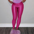Damen Hochglänzende Fitness-Leggings mit hoher Taille und umfassendem Komfort