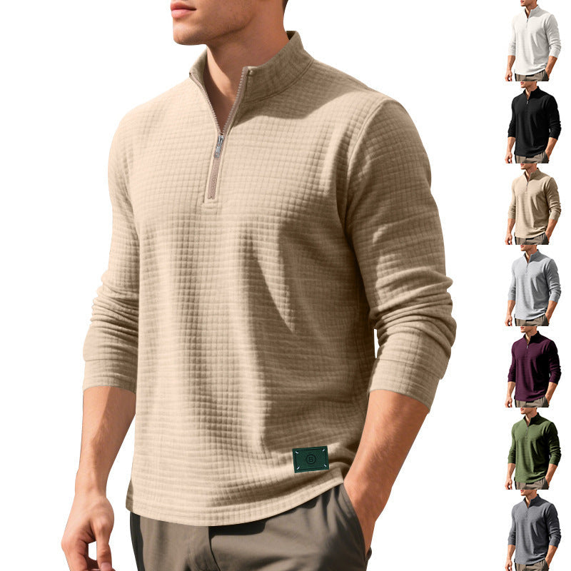 Herren Stepppullover mit modernem Reißverschluss und strukturiertem Design R&B