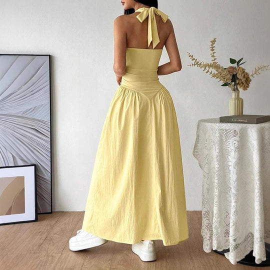 Damen Maxi-Kleid mit trägerlosem Design und voluminösem Rock R&B