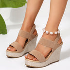 Damen Wedge-Sandalen mit komfortablem Riemendesign und strapazierfähiger Sohle R&B