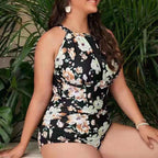 Damen Hochwertiger Badeanzug mit floralen Akzenten R&B