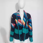 Damen Steppjacke mit buntem geometrischen Muster R&B