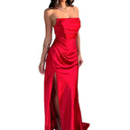 Damen Maxikleid mit schimmernden Details und hohem Schlitz R&B