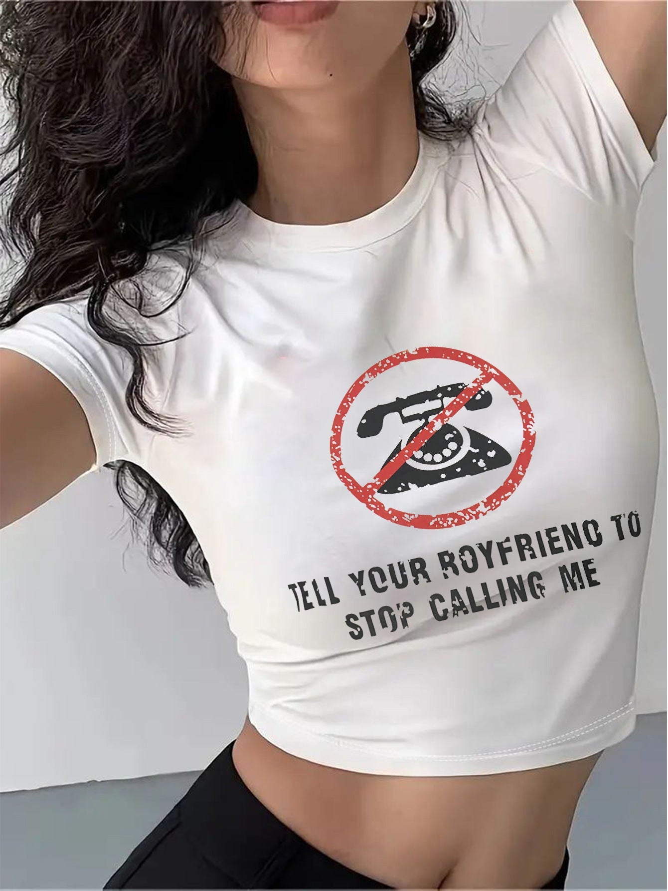 Damen Crop-T-Shirt mit Ihrem kreativen Spruch R&B