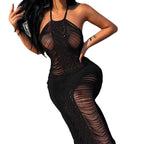 Damen Eleganter transparenter Häkel-Überwurf R&B