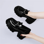 Damen modische Plateau-Schuhe mit glamourösem Schnallen-Detail R&B