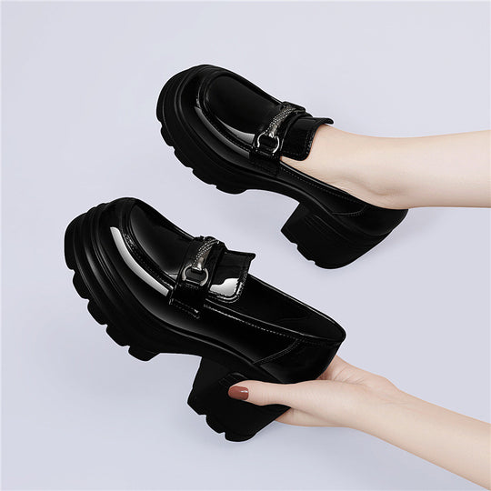 Damen modische Plateau-Schuhe mit glamourösem Schnallen-Detail R&B