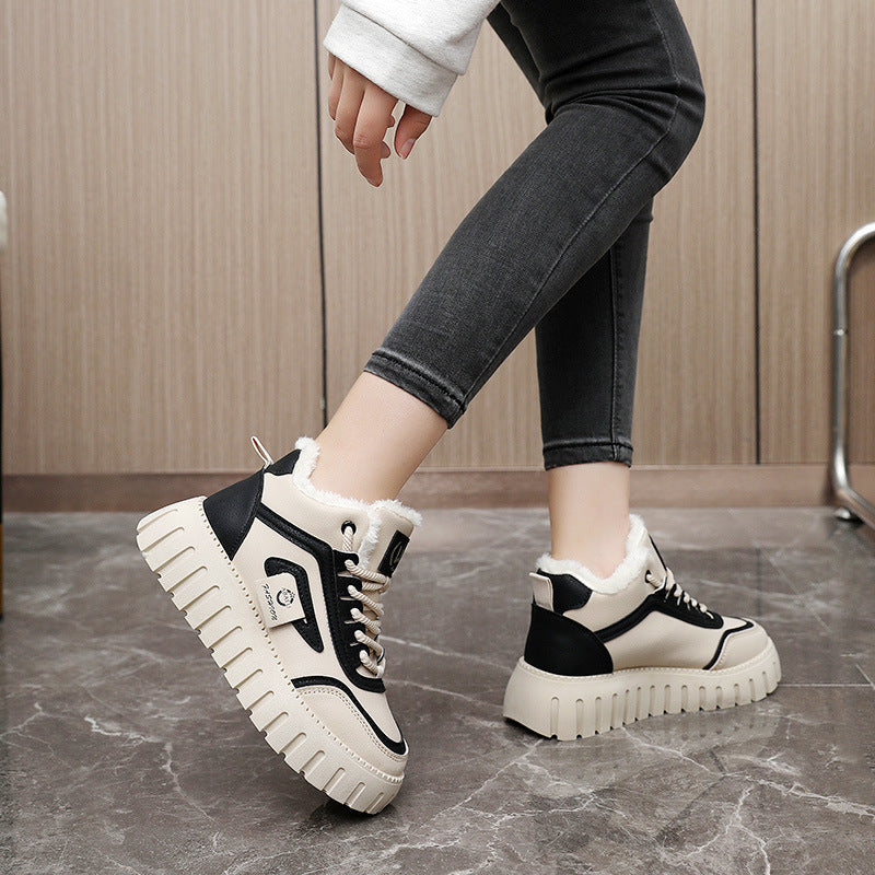 Damen modische High-Top Sneakers mit gefüttertem Innenfutter und rutschfester Sohle R&B