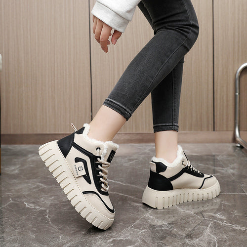 Damen modische High-Top Sneakers mit gefüttertem Innenfutter und rutschfester Sohle R&B