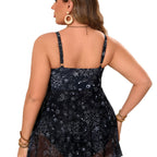 Damen Strandkleid mit raffinierten Sternenmuster und eingearbeitetem Unterrock R&B