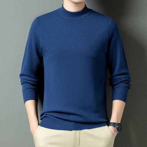 Herren Strukturierter Rollkragenpullover aus hochwertiger Baumwolle R&B