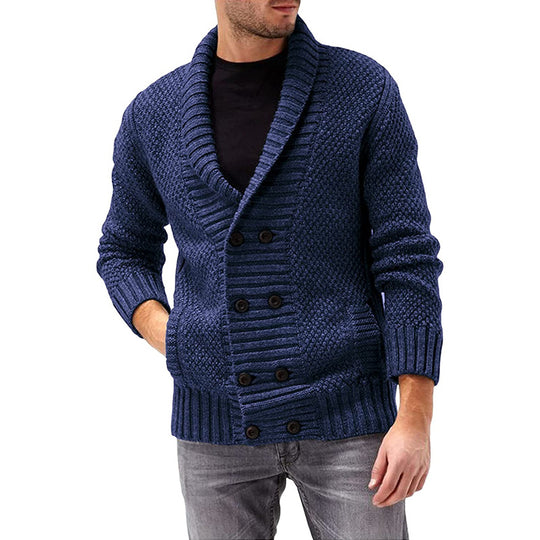 Herren Strickjacke mit doppelter Knopfleiste und strukturiertem Design R&B