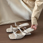 Damen elegante Sling-Pumps mit modischem Schleifendetail und komfortabler Absatzhöhe R&B
