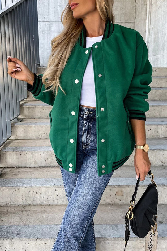 R&B | Taschen Kontrast Baseball Wolljacke