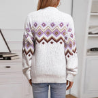 Damen Strickpullover mit geometrischem Muster