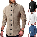 Herren modische Strickjacke mit hohem Kragen und Knopfdetails R&B