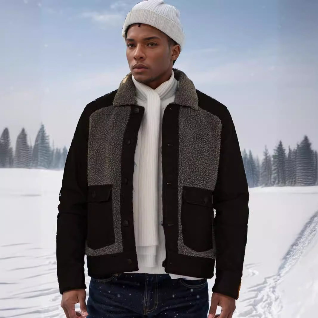 Herren lässige Fleece-Jacke R&B